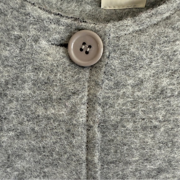 Bee & U Light Grey Italian Wool Button Mid Length Women's Jacket SZ Med - Picture 3 of 14